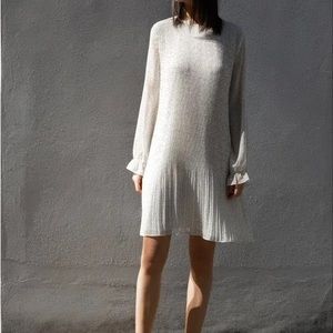 Oak + Fort Pleated Off-White Dress